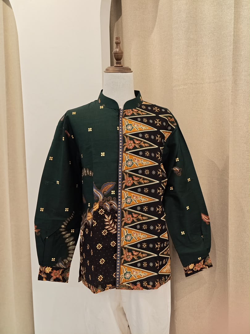 Men Long Green Black
