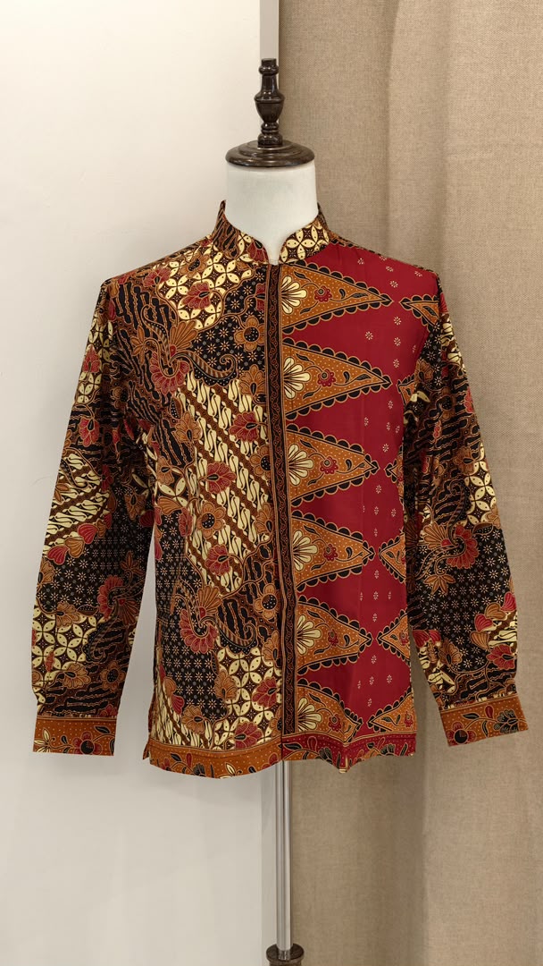 Men Long Red Black